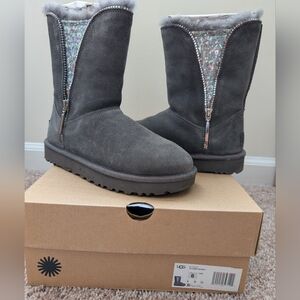 UGG Gray Sequin Boots